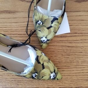 Who What Wear Floral Heels - Olive and Black